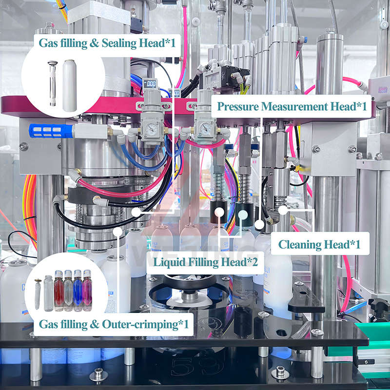 WJER-30S Automatische Bov-Aerosol-Abfüllmaschine für Aluminiumdosen und Plastikflaschen