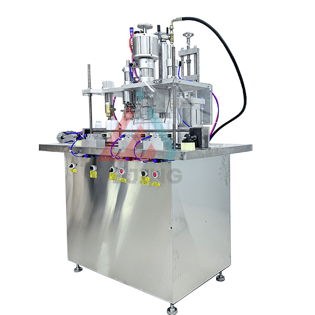 4-in-1 halbautomatische Aerosol-Abfüllmaschine. Aerosol-Sprühdosen-Abfüllmaschine